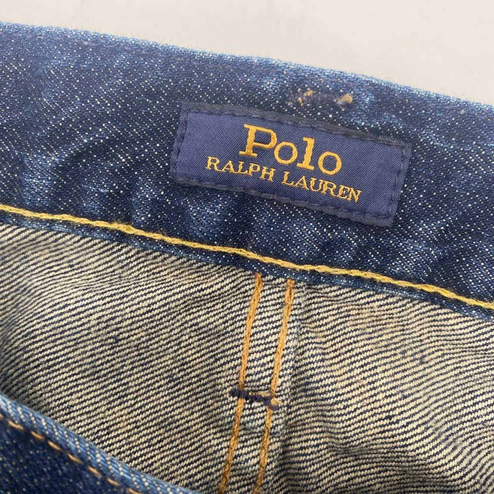 Polo Ralph Lauren Varick Slim Straight Jeans Men 33/30 Dark Blue Cotton Denim RL
